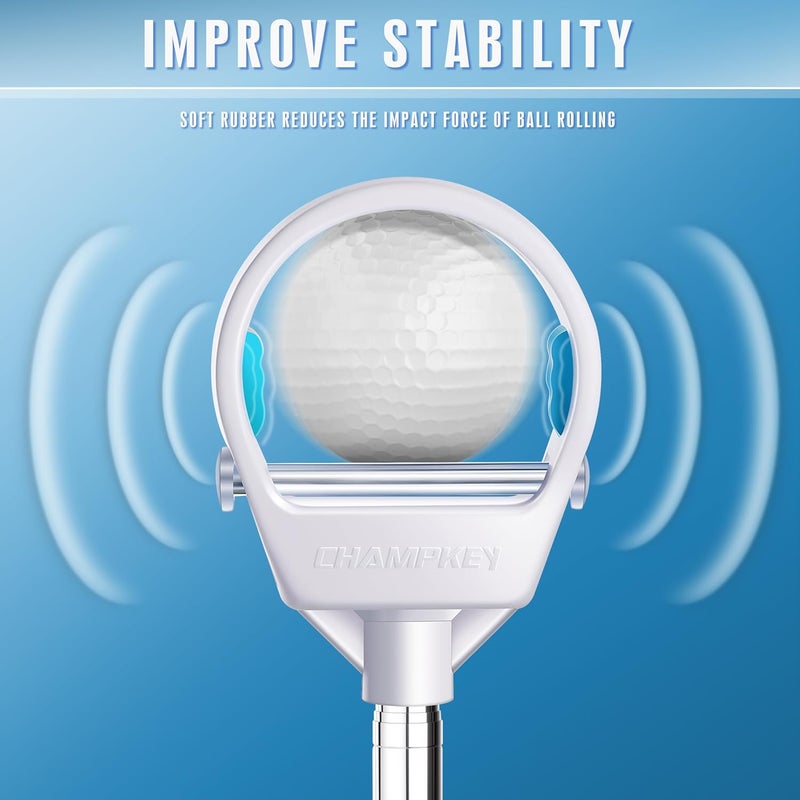 Champkey Upgraded Auto-Locking Golf Ball Retriever Performance Version - Thicken Telescopic Shaft Golf Ball Picker - High Durability and Stability Golf Retriever - Image 3